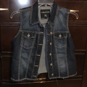 Dark blue jean vest